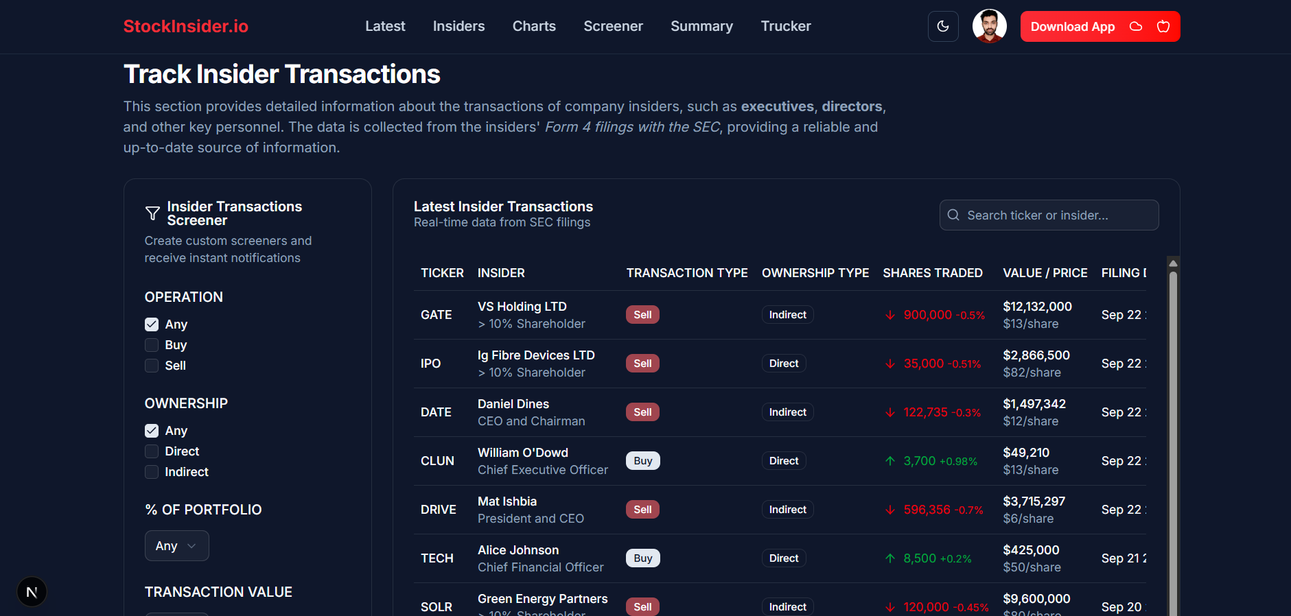 StockInsider.io screenshot 9